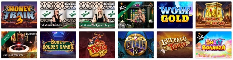 Games to play at Mr Green casino