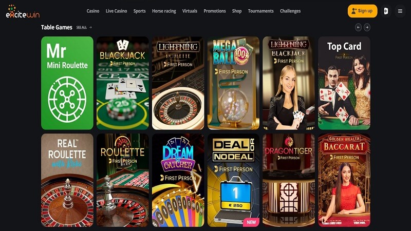 Live casino games to play at Excitewin casino for NZ players