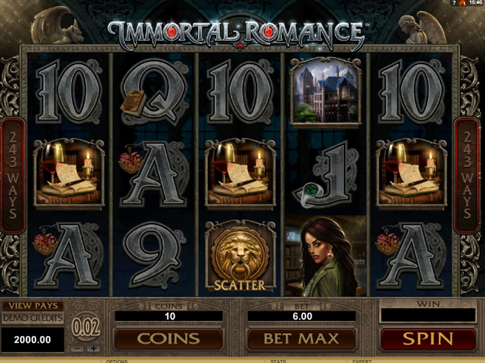 Immortal Romance game view for NZ players