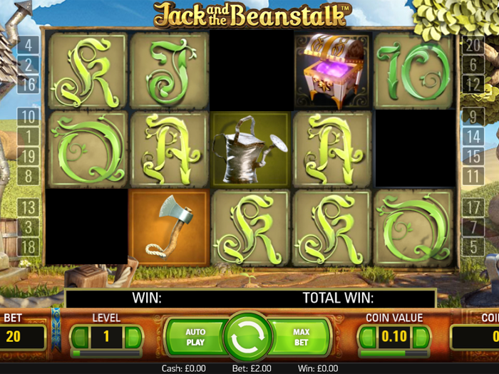 Jack and the Beanstalk pokie game reels view NZ