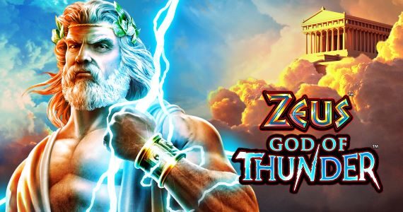 zeus god of thunder slot wms logo