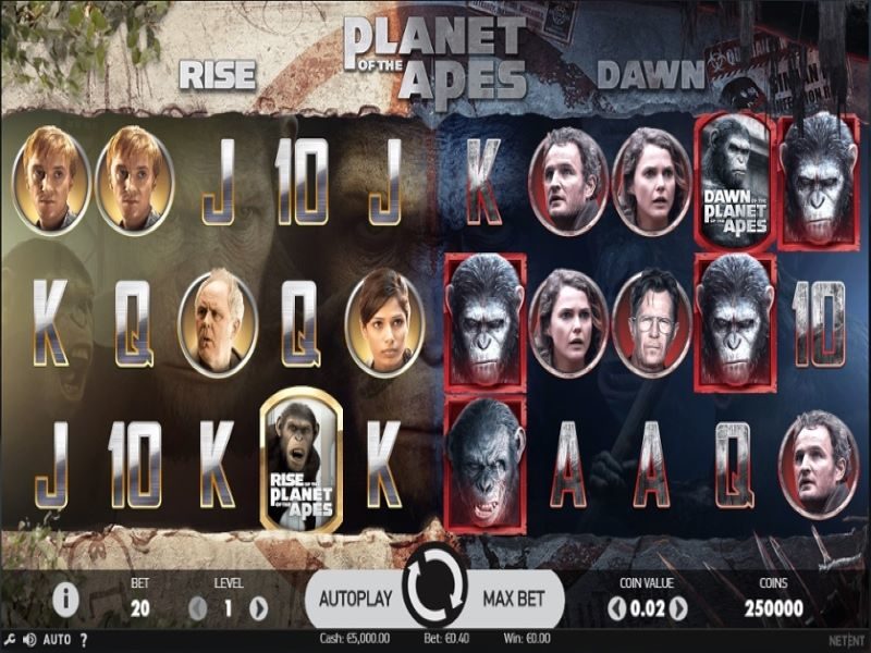 Planet of the Apes pokie game reels NZ