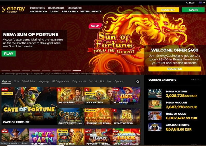 Energy online casino homepage nz