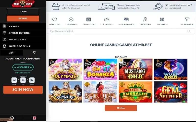 Online casino games at Mr Bet