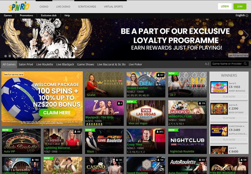 Games to play at Spin Rio casino nz