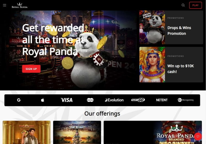 Promotions at Royal Panda casino