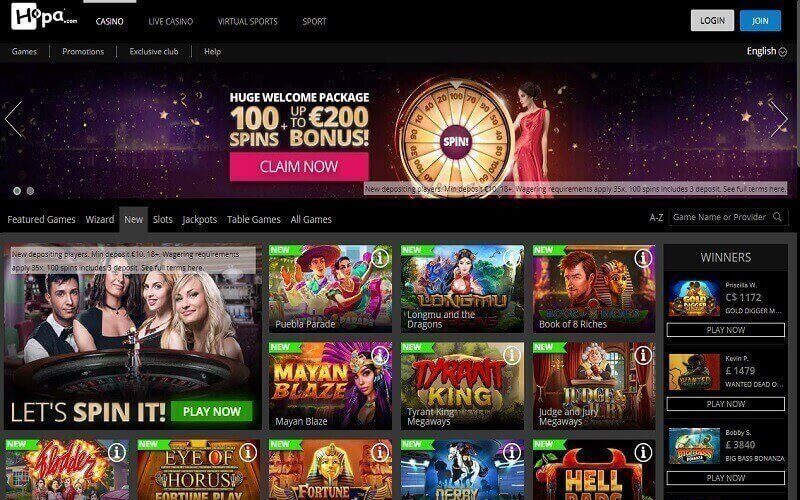 Hopa casino website