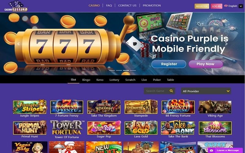 Casino Purple homepage slot games
