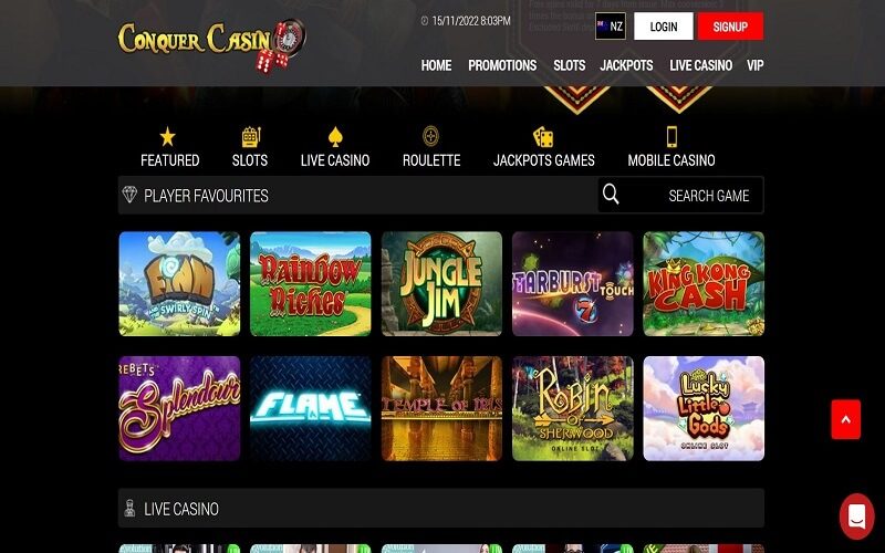 Player favourites at Conquer Casino