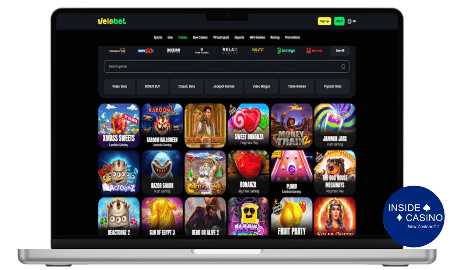 games at velobet casino nz