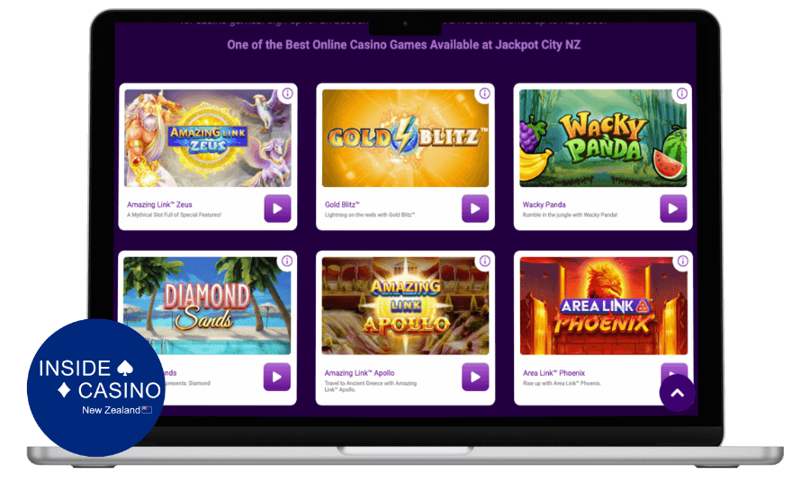 casino games avialable at jackpot city nz